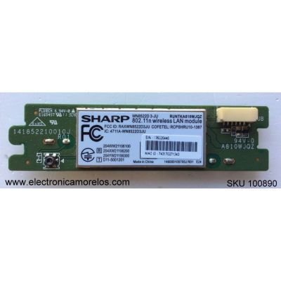 MODULO DE WIFI SHARP WN8522D 3-JU / RUNTKA810WJQZ. / MODELO LC-70LE733U / LC-60LE832U